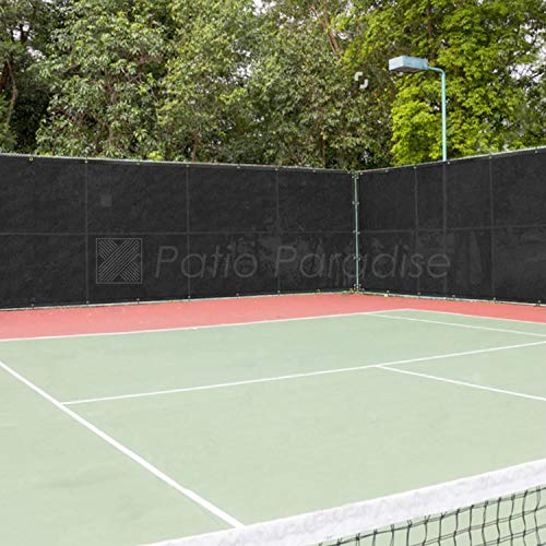 Patio Paradise 6' x 93' Black Fence Privacy Screen, Commercial Outdoor Backyard Shade Windscreen Mesh Fabric with Brass Gromment 88% Blockage- 3 Years Warranty (Customized