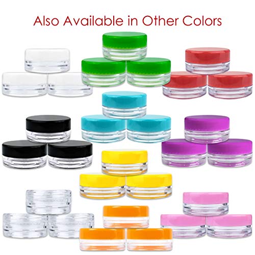 (2000 Pieces Jars + Lid) Beauticom 3G/3ML Round Clear Jars with White Screw Cap Lids for Scrubs, Oils, Toner, Salves, Creams, Lotions, Makeup Samples, Lip Balms - BPA Free