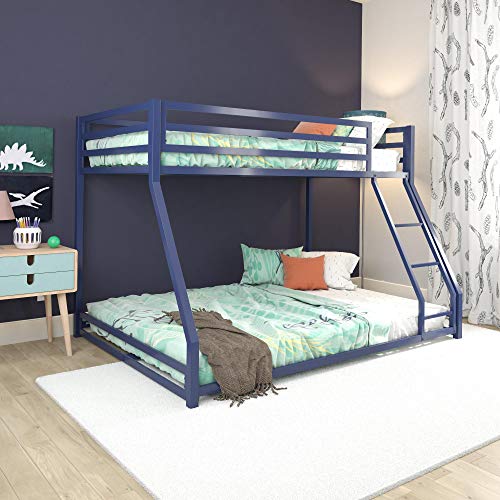 DHP Miles Metal Twin/Full, Blue Bunk Bed