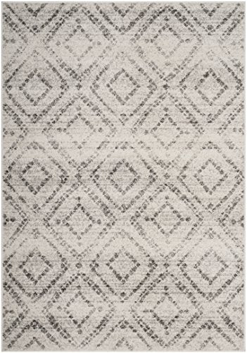 Safavieh Adirondack Collection ADR131C Modern Geometric Diamond Distressed Area Rug, 9' x 12', Light Grey/Grey