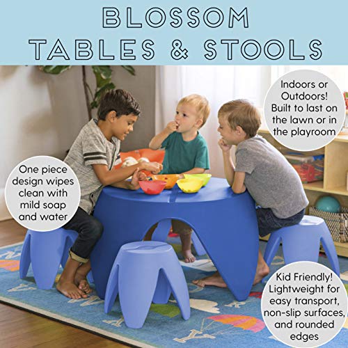 ECR4Kids Indoor/Outdoor Furniture 12" Blossom Stool, Light Orange (2-Pack)