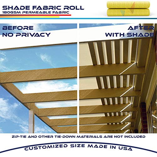 Windscreen4less Canary Yellow Sunblock Shade Cloth,95% UV Block Shade Fabric Roll 6ft x 159ft