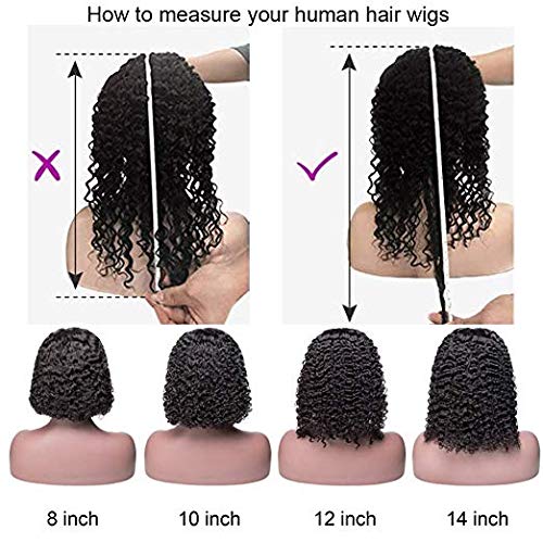 Lace Front Wigs Human Hair with Baby Hair Curly Wig Human Hair Pre Plucked for Black Women Natural Color 14 inches