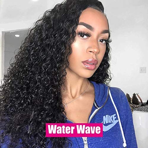 13x6 26 Inch Lace Front Wigs Human Hair Water Wave Lace Frontal Wigs with Baby Hair Brazilian Virgin Deep Curly Wet and Wavy Human Hair Wigs For Black Women Lace Frontal Wigs Pre plucked 150% Density (26 Inch, 13x6 Water)