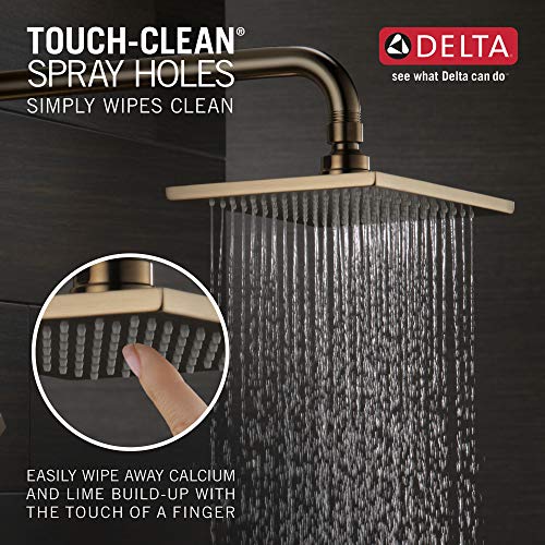 Delta Faucet Vero 14 Series Single-Function Shower Trim Kit with Single-Spray Touch-Clean Rain Shower Head, Champagne Bronze, 2.0 GPM Water Flow, T14253-CZ-WE (Valve Not Included)