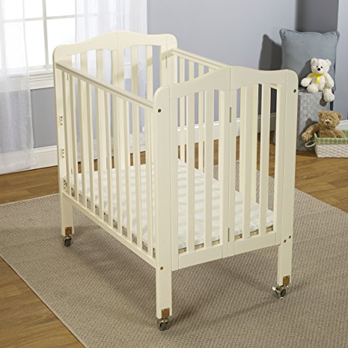 Big Oshi Angela 3 Position Portable Adjustable Crib Foldable & Space Saving Baby Crib - French White