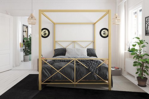 DHP Rosedale Canopy Bed, Gold, Full