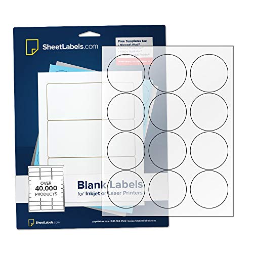 2.5" Clear Round Labels, Inkjet or Laser Printable, Crystal Clear Gloss - 60000 Labels