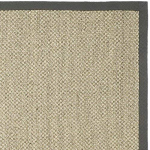 Safavieh Natural Fiber Collection NF443B Border Sisal Runner, 2'6" x 18' , Marble / Grey