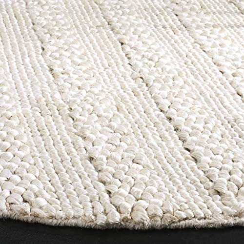 Safavieh Natural Fiber Collection NF212D Hand-woven Jute Area Rug, 6' x 6' Round, Bleach