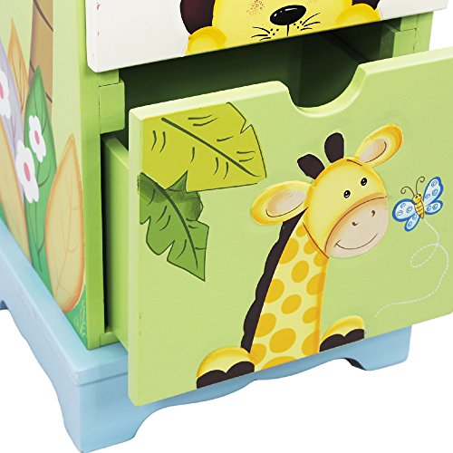 Fantasy Fields - Sunny Safari Animals Durable Wooden Hand Crafted Kids Storage Cabinet with 5 Drawers - Blue