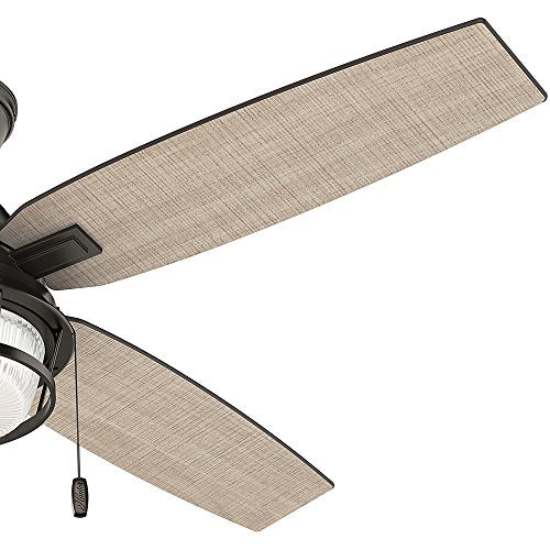 Hunter Indoor / Outdoor Ceiling Fan with LED Light and pull chain control - Ocala 52 inch, Nobel Bronze, 59214