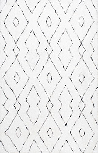 nuLOOM Lauren Lattice Shag Rug, 6' x 9', White