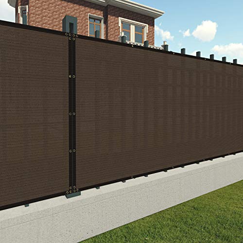 Patio Paradise 6' x 92' Brown Fence Privacy Screen, Commercial Outdoor Backyard Shade Windscreen Mesh Fabric with Brass Gromment 90% Blockage- 3 Years Warranty (Customized