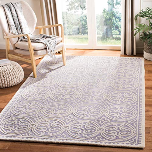 Safavieh Cambridge Collection CAM123C Handmade Moroccan Wool Area Rug, 8' x 10', Lavender/Ivory