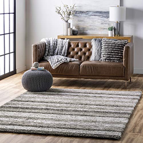 nuLOOM Classie Solid Shag Rug, 5' x 8', Grey Multi