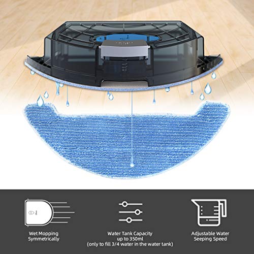 Dibea Upgraded Robotic Vacuum and Mop Cleaner, Strong Suction Self-Charging Robot Vacuum Cleaner for Pet Hair, Carpet & Hard Floor