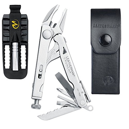 LEATHERMAN - Crunch Multi-Tool with Leather Sheath + Leatherman Removable Bit Driver Set