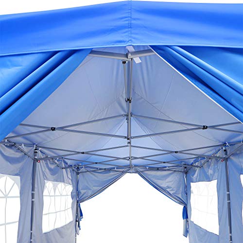 10x20 ft EZ Instant Pop up Canopy Tent,Party Tent Folding Heavy Duty Height Adjustable Sun Shelter with Removable Sidewalls and Roller Bag