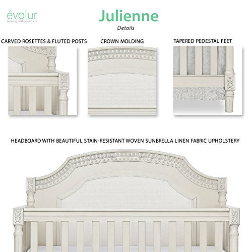 Evolur Julienne 5 in 1 Convertible Crib in Cloud