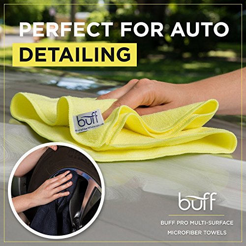 16" x 16" Buff Pro Multi Surface Microfiber Towels Bulk | Case: 216 Qty (White)