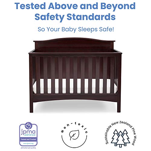 Delta Children Bennett 4-in-1 Convertible Baby Crib, Dark Chocolate