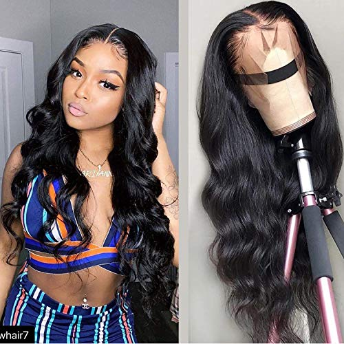 150% Density Brazilian Body Wave Lace Front Wigs Human Hair Glueless Lace Front Human Hair Wigs For Women Black Pre Plucked Unprocessed 10A Virgin Brazilian Hair Wig(20’’ Natural Color)