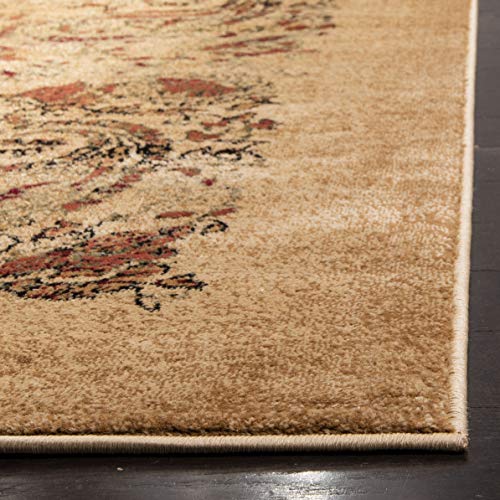 SAFAVIEH Lyndhurst Collection LNH224A Traditional Paisley Non-Shedding Living Room Bedroom Dining Home Office Area Rug, 7' x 7' Square, Beige / Multi