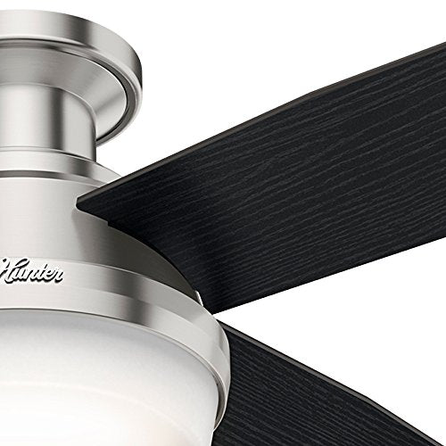 Hunter Fan Company 59241 Hunter 52" Dempsey Low Profile Brushed Nickel Ceiling Fan with Light and Remote