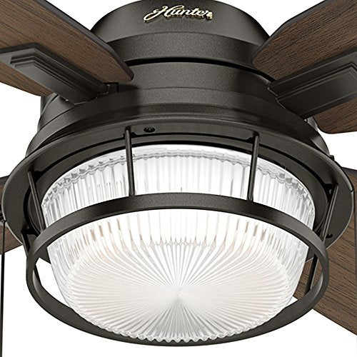 Hunter Indoor / Outdoor Ceiling Fan with LED Light and pull chain control - Ocala 52 inch, Nobel Bronze, 59214