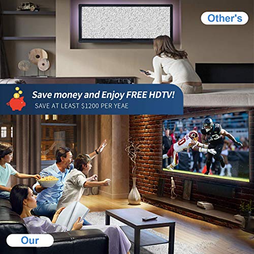 1byone HDTV Antenna [2019 Upgraded Version] Digital Amplified Indoor TV Antenna, Amplifier Signal Booster Support 4K 1080P UHF VHF Freeview Life Local Channels All Type Television (Renewed)