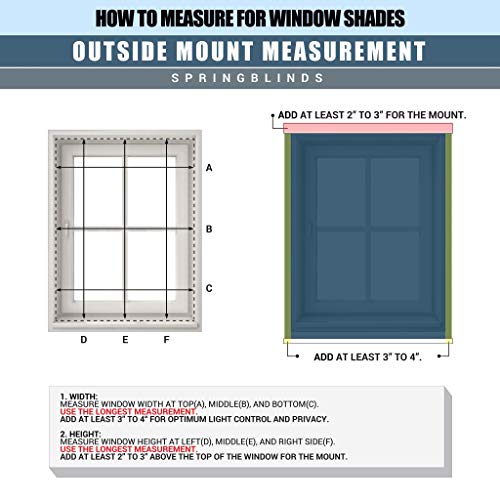 Springblinds 100% Blackout Roller Shade, 66" Wx72 H Dark Grey, Slow Rise Spring Cordless System Child Safety Polyester Blind, Custom Size, Aluminum Valance Shades Made in USA