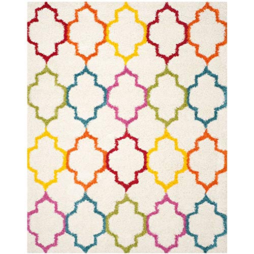 Safavieh Kids Shag Collection SGK569A Ivory and Multi Area Rug (8'6" x 12')