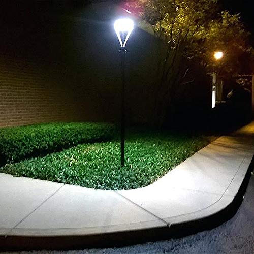 Led Post Top Light 60W, LED Circular Area Light with Photocell 5000K Daylight (300W Equivalent) Outdoor Lamp Top Pathway Pole Light Fixture for School Street Light Yard Commercial Area Light