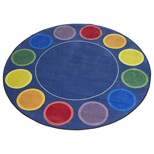 ECR4Kids Spot On Seating Area Rug for Children, Antimicrobial Kids' Educational Carpet for School/Classroom/Home, Made in the USA, 6 Foot Round - Assorted Colors