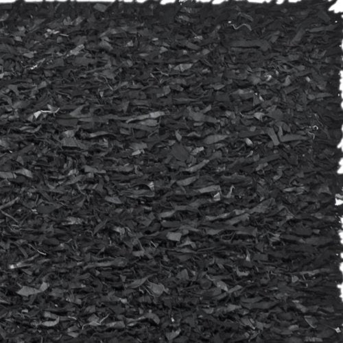 Safavieh Leather Shag Collection LSG511A Hand Woven Black Leather Square Area Rug (8' Square)