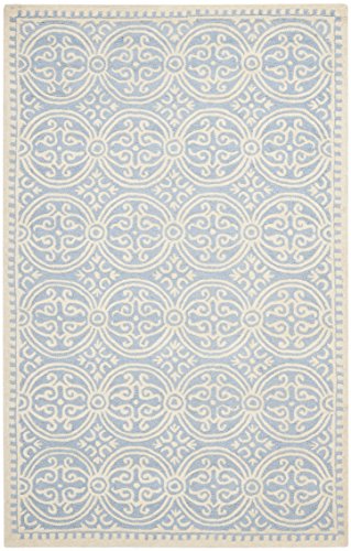 Safavieh Cambridge Collection CAM123A Handmade Moroccan Wool Area Rug, 10' x 14', Light Blue/Ivory