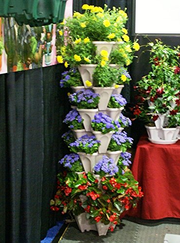 (12) LARGE Stackable Planters Planters - Use Mr Stacky Pots with any Grow Medium - Great For Soil Gardening, Hydroponics, and Aquaponics - Build Your Own Large Stacking Container Garden System - For Growing Strawberry, Vegetable, Herbs, Lettuce, Pepper -