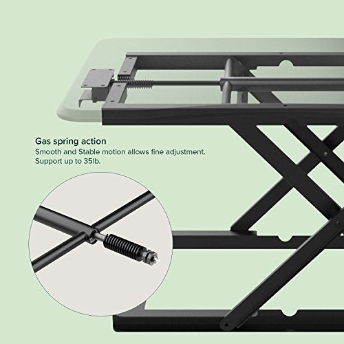 Zinus Penny Smart Adjust Standing Desk / Adjustable Height Desktop Workstation / 36" x 24" / Black