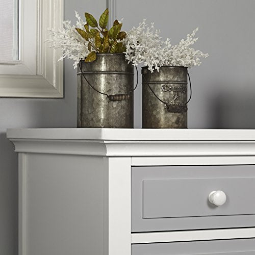 Evolur Parker Double Dresser, White/Dove Grey