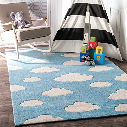 nuLOOM Sachiko Cloudy Kids Rug, 6' x 9', Blue