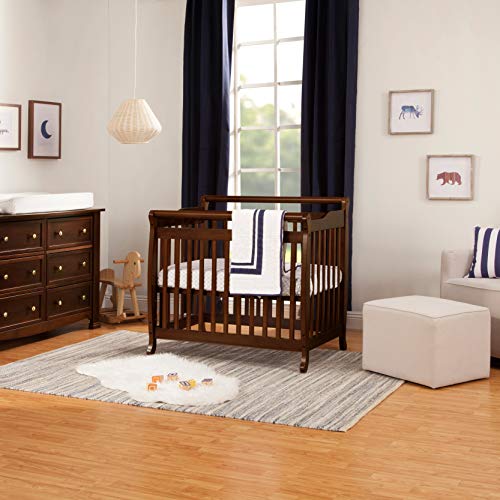 DaVinci Emily 2-in-1 Convertible Mini Crib and Twin Bed in Espresso, Greenguard Gold Certified