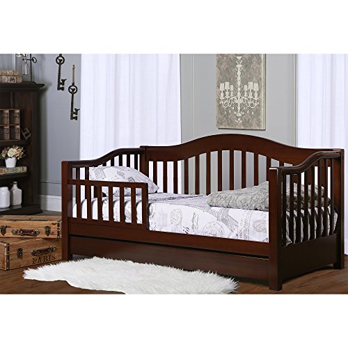 Dream On Me Toddler Day Bed with Storage Drawer in Cherry, Greenguard Gold Certified