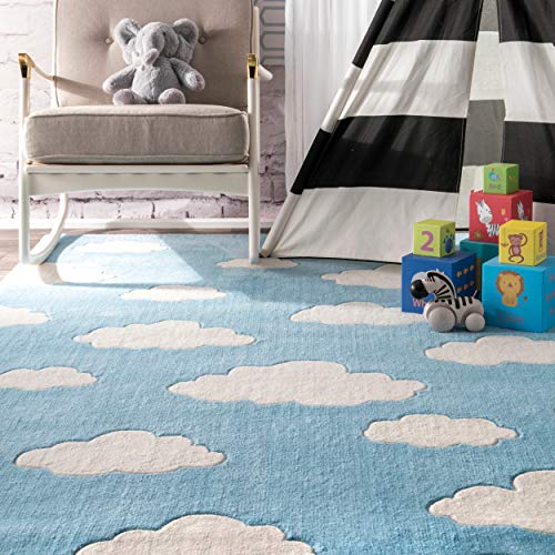 nuLOOM Sachiko Cloudy Kids Rug, 7' 6" x 9' 6", Blue