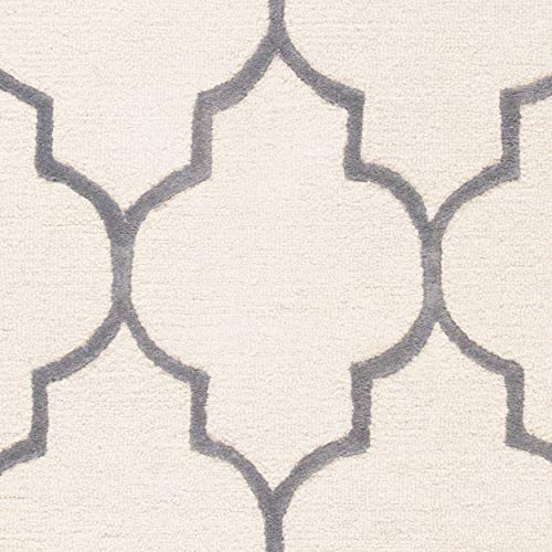 Safavieh Cambridge Collection CAM134Y Handmade Moroccan Wool Area Rug, 9' x 12', Ivory/Silver