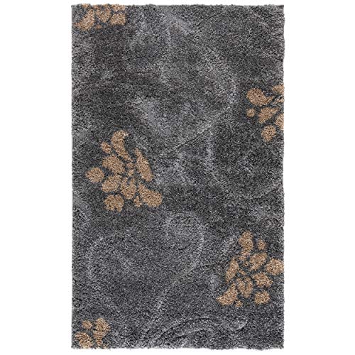 Safavieh Florida Shag Collection SG464-8013 Grey and Beige Area Rug (8' x 10')