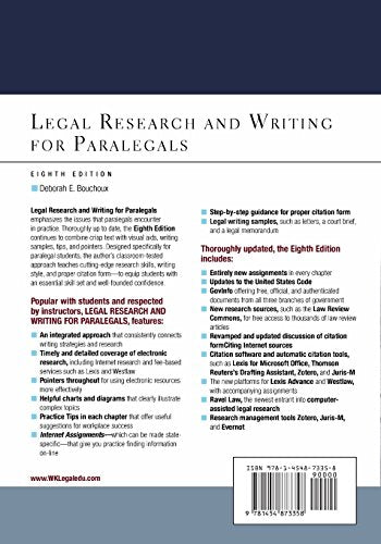 Legal Research and Writing for Paralegals (Aspen Paralegal Series)