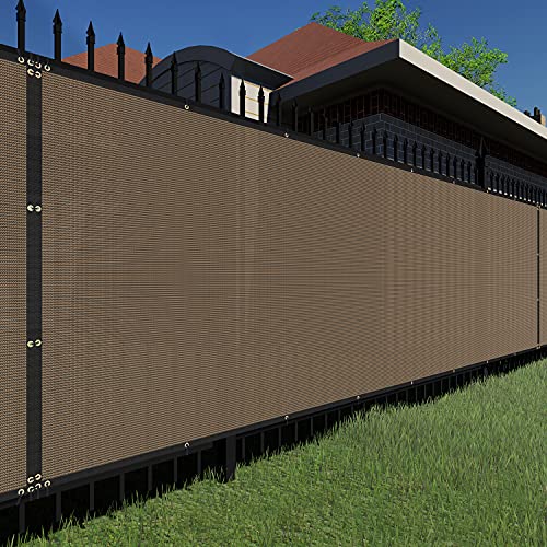 TANG Sunshades Depot 6'FTx283'FT Brown Privacy fence screen Temporary Windscreen Park Tennis Court School Home 150 GSM Heavy Netting Fence Cover 88% Privacy Blockage excellent Airflow 3 Years Warranty