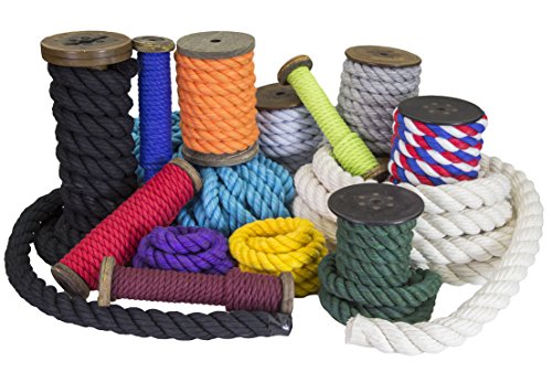 Ravenox Natural Twisted Cotton Rope | (Snow White Glitter)(5/8 Inch x 550 Feet) | Made in The USA | Strong Triple-Strand Rope for Sports, Décor, Pet Toys, Crafts, Macramé & Indoor Outdoor Use
