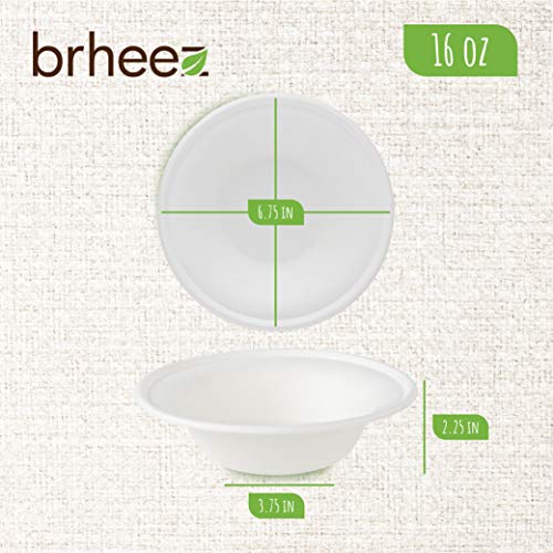 16 Ounce Disposable Bowls Paper Bowls Alternative Compostable Bowls Heavy Duty [Pack of 660] Eco-Friendly 100% Natural Sugarcane Bagasse Fiber Biodegradable by brheez